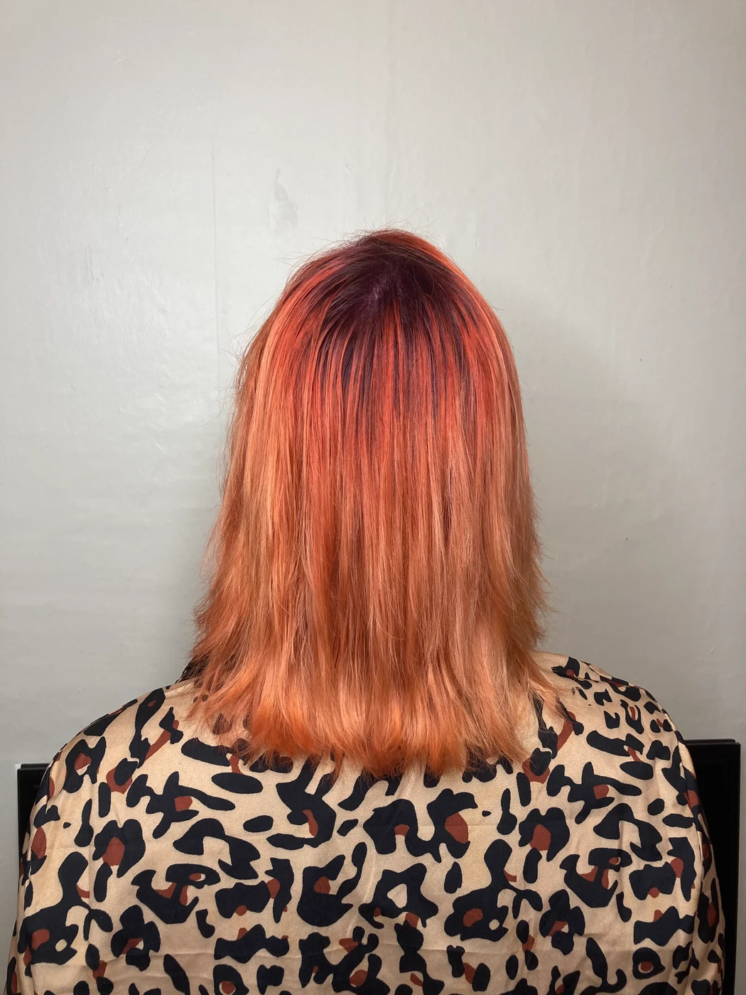 Copper peach fashion hair color, boutique salon West Seattle