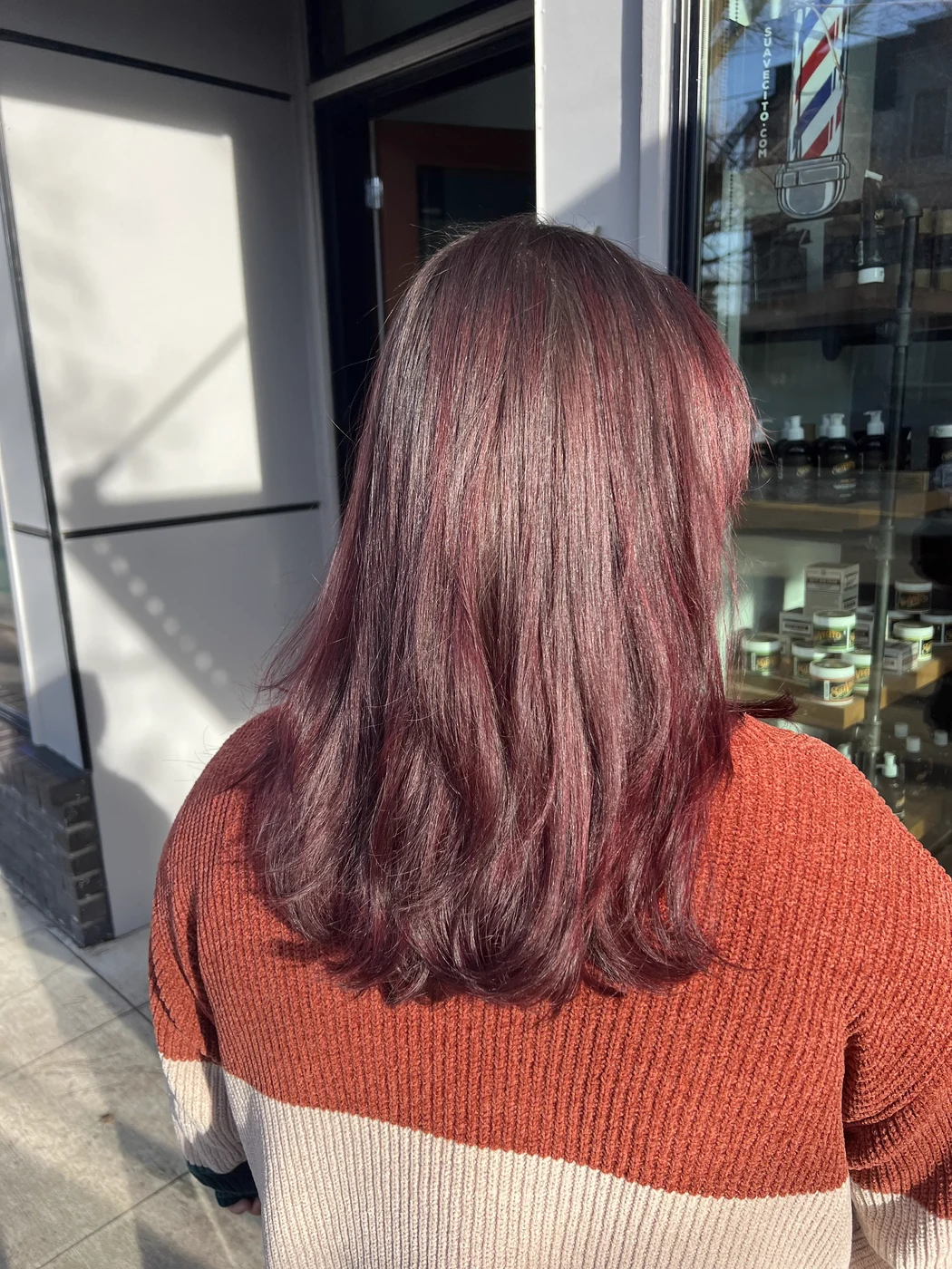 Mauve rose fashion hair color at The Gilded Edge
