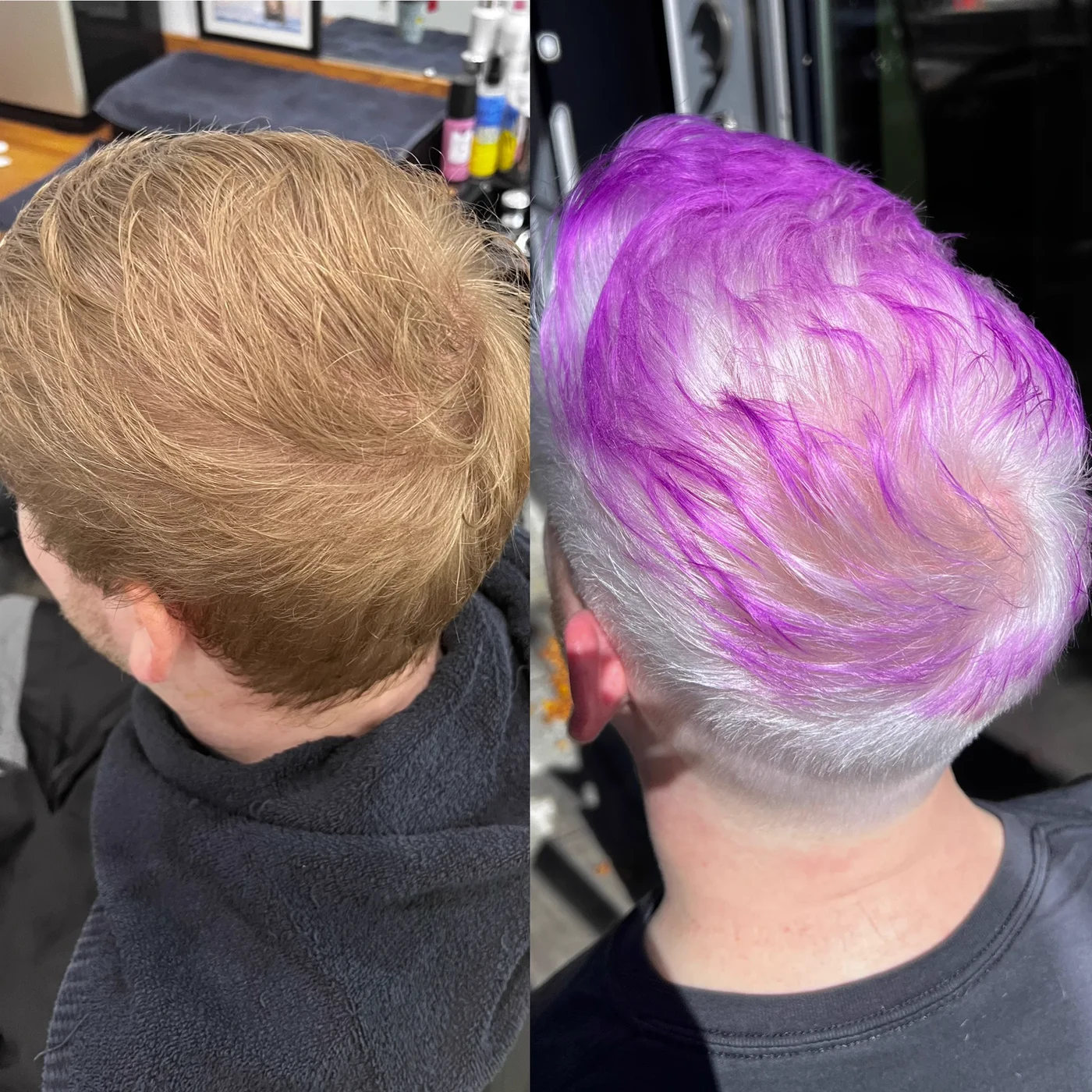 Vivid purple hair color transformation by Kara Cerf, Seattle