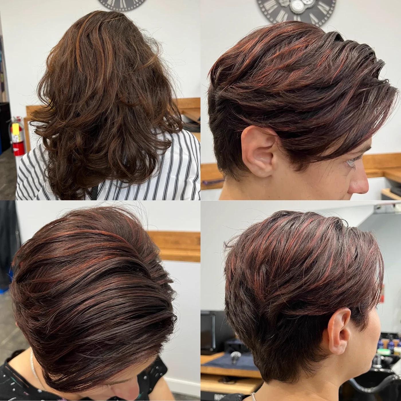 Pixie cut transformation at The Gilded Edge hair salon, West Seattle